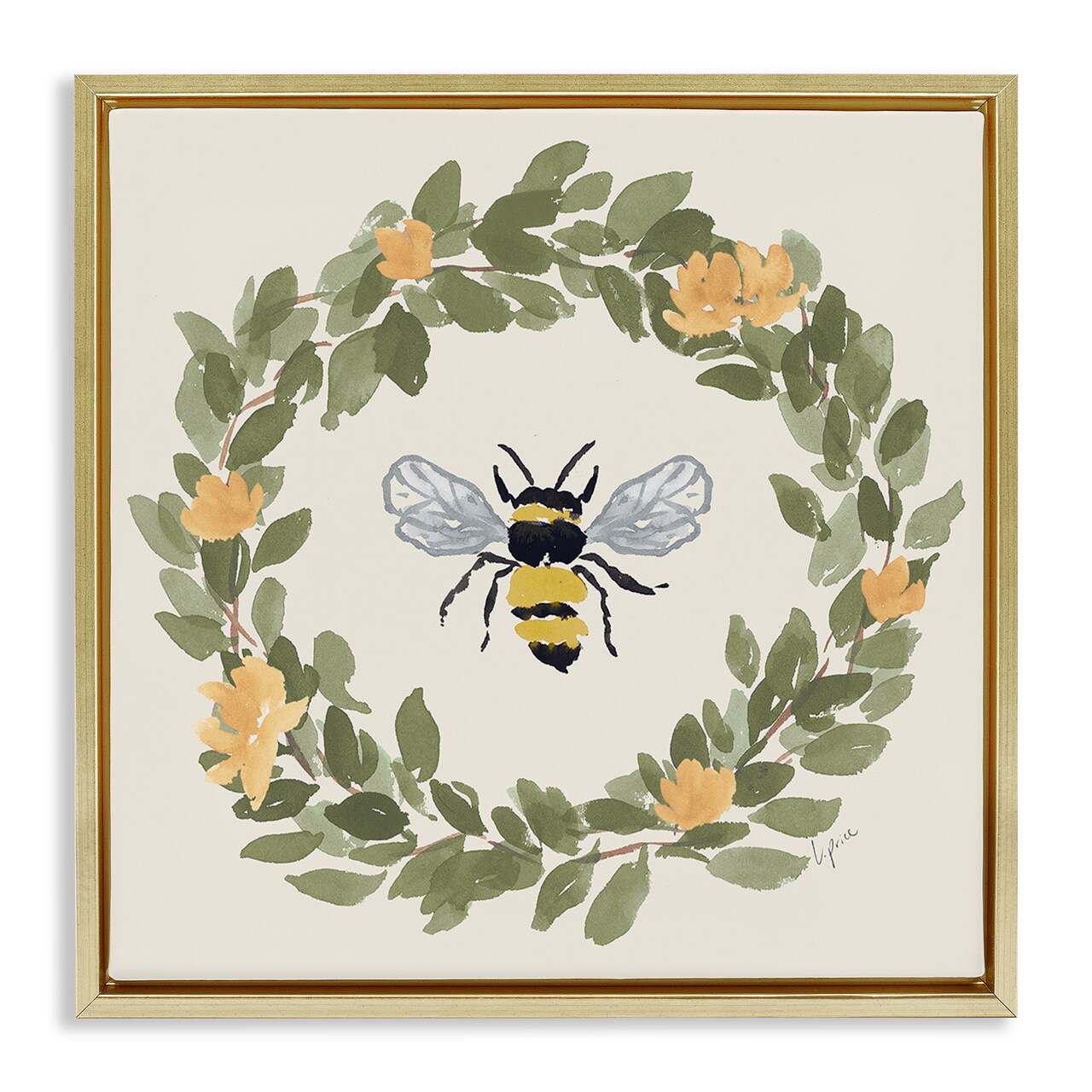 Stupell Industries Bee Celebration Wreath Floating Frame By Lucille Price